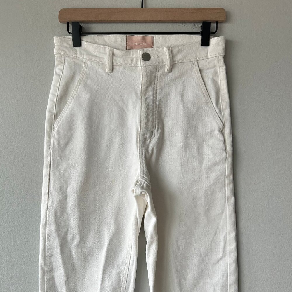 Everlane Straight Leg Cropped Pants Women 6 Bone White - Picture 5 of 12